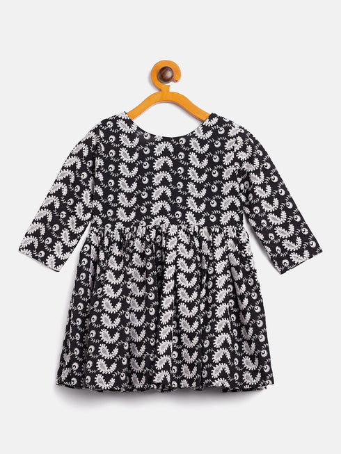 Vastramay SISHU Girl's Black Chikankari Kurta Leggings Set